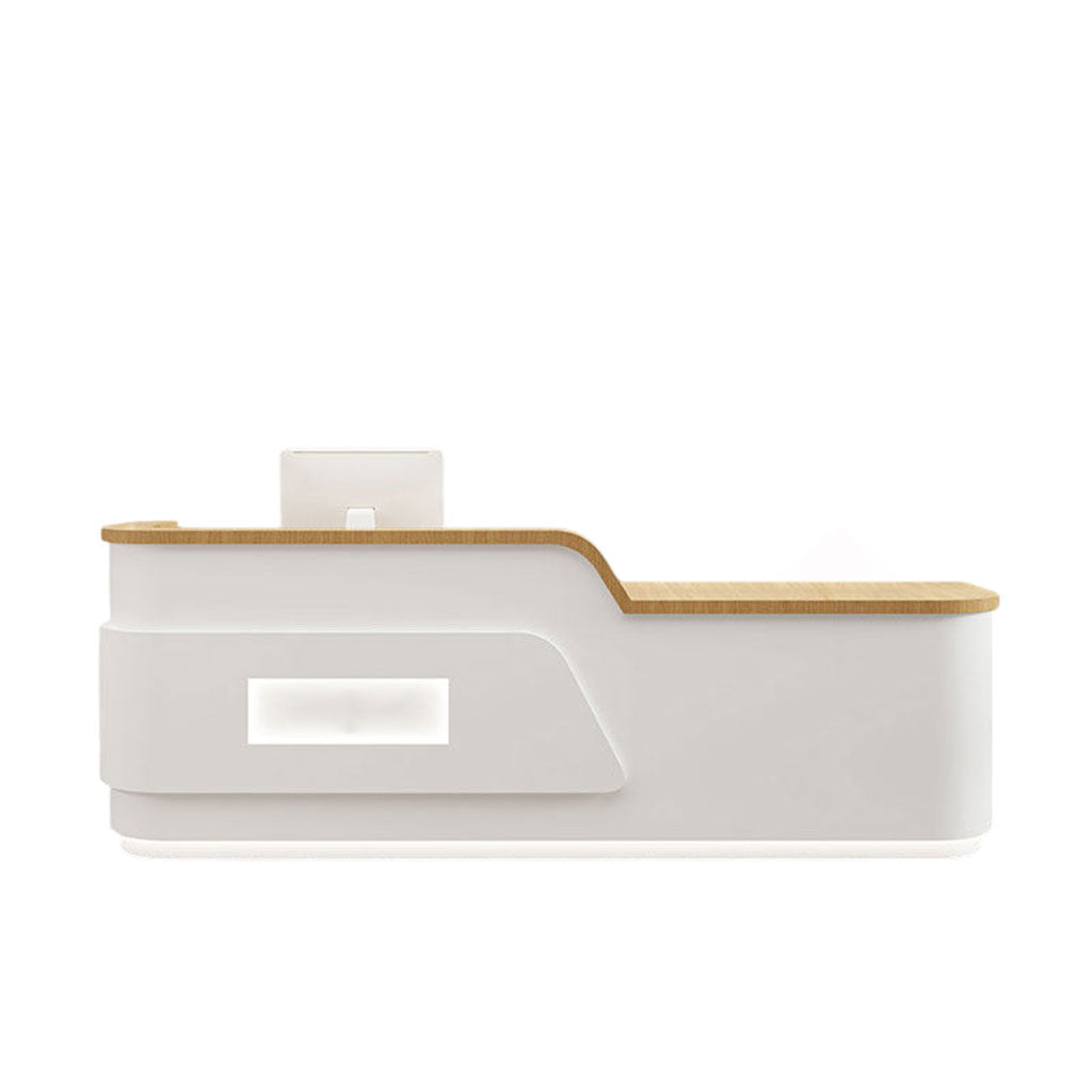 Cream Minimalist Reception Desk Beauty Salon Counter Boutique Service Desk Shop