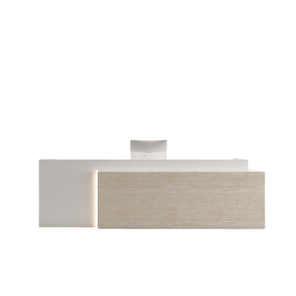 Modern Lacquer Reception Desk Counter with Custom Logo for Office Salon Clinic Retail Store